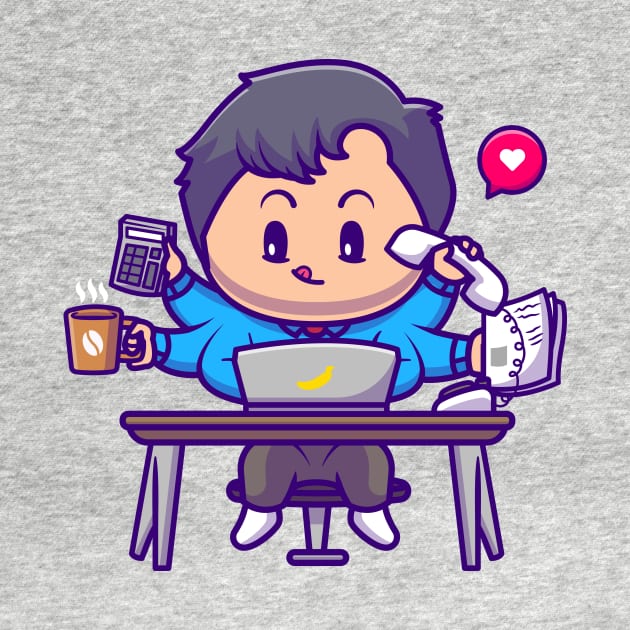 Cute Boy Multitasking Cartoon by Catalyst Labs